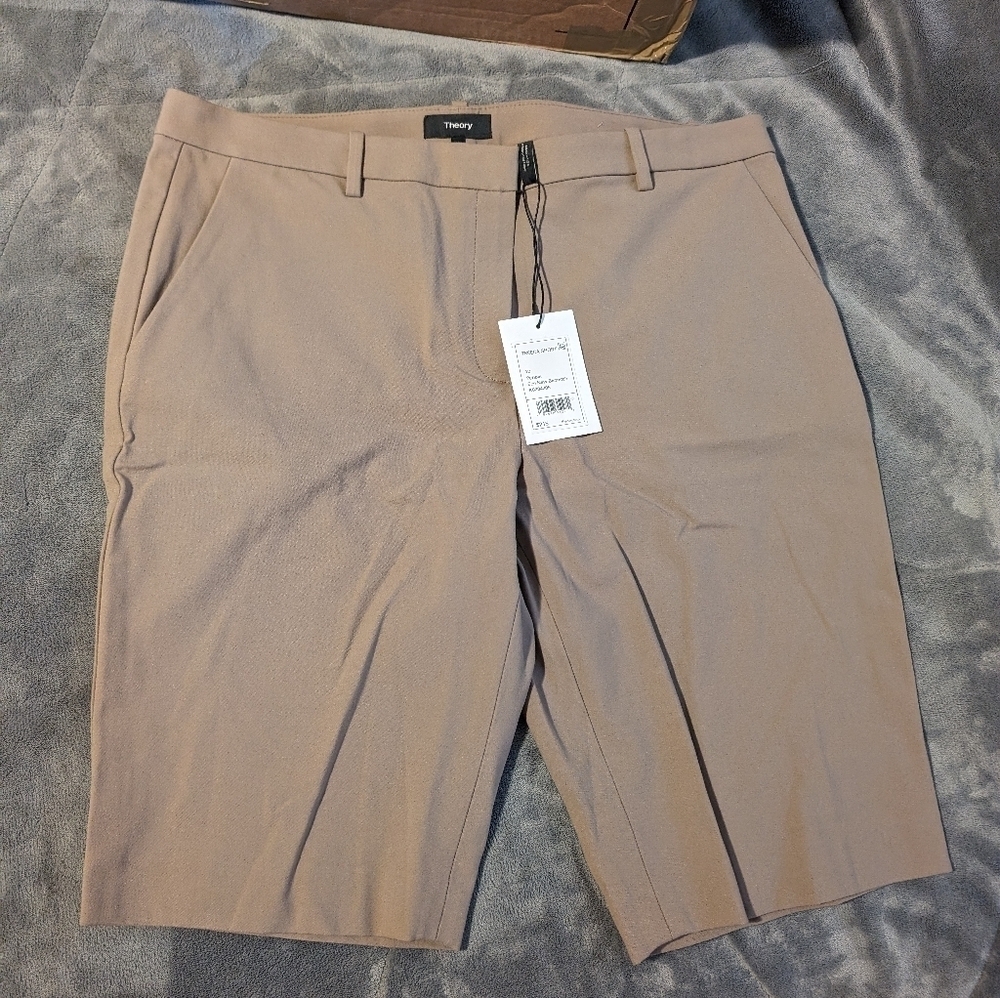Theory Women's Tan Tailored Shorts